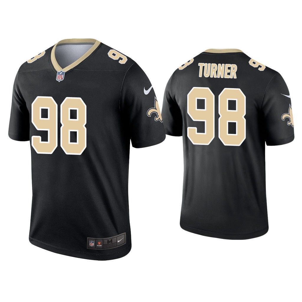 Men New Orleans Saints 98 Payton Turner Nike Black Inverted Legend NFL Jersey